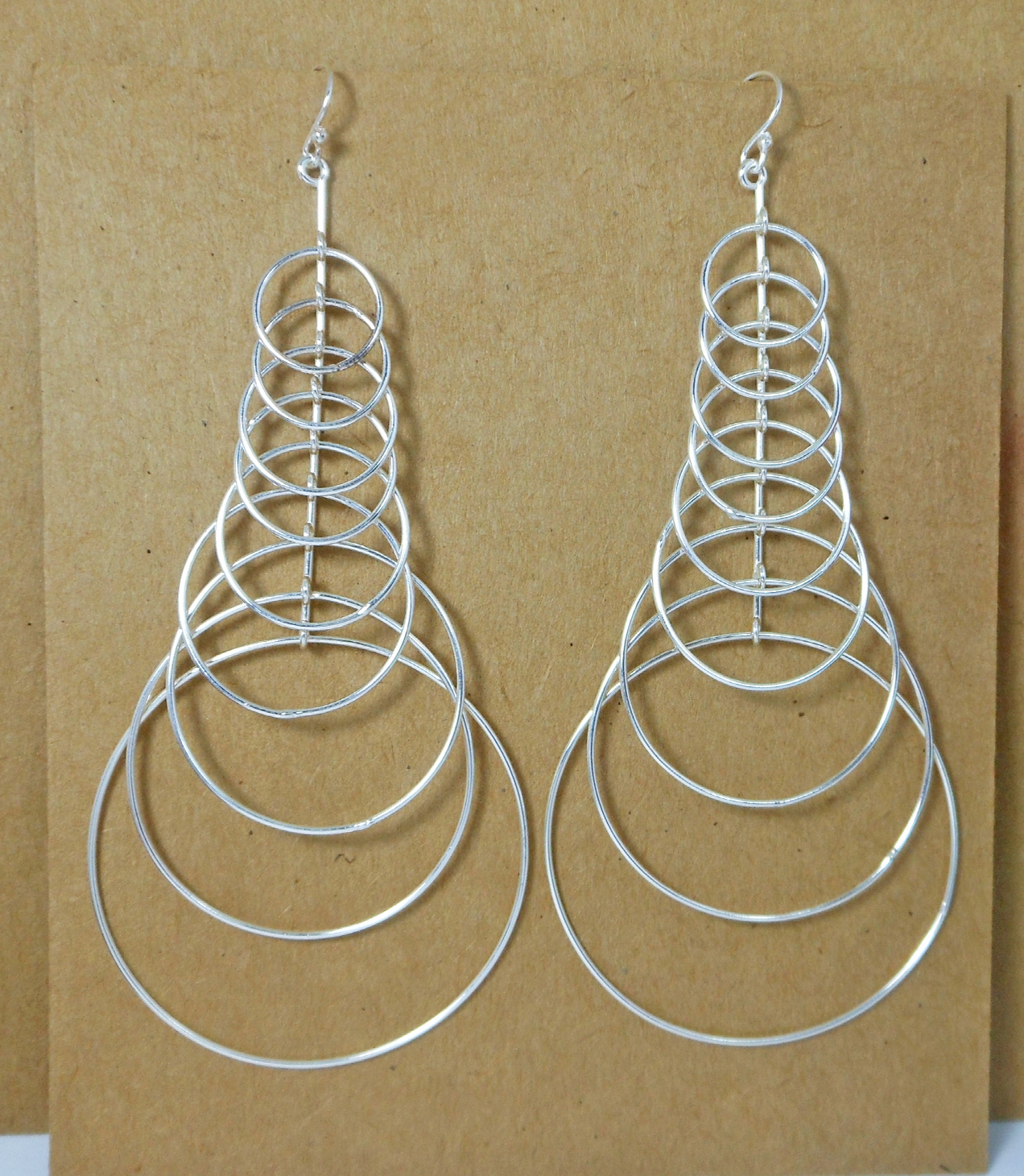 Handmade Large Multi-Layer Hoop Drop Earrings – 925 Sterling Silver Jewelry - Image 6