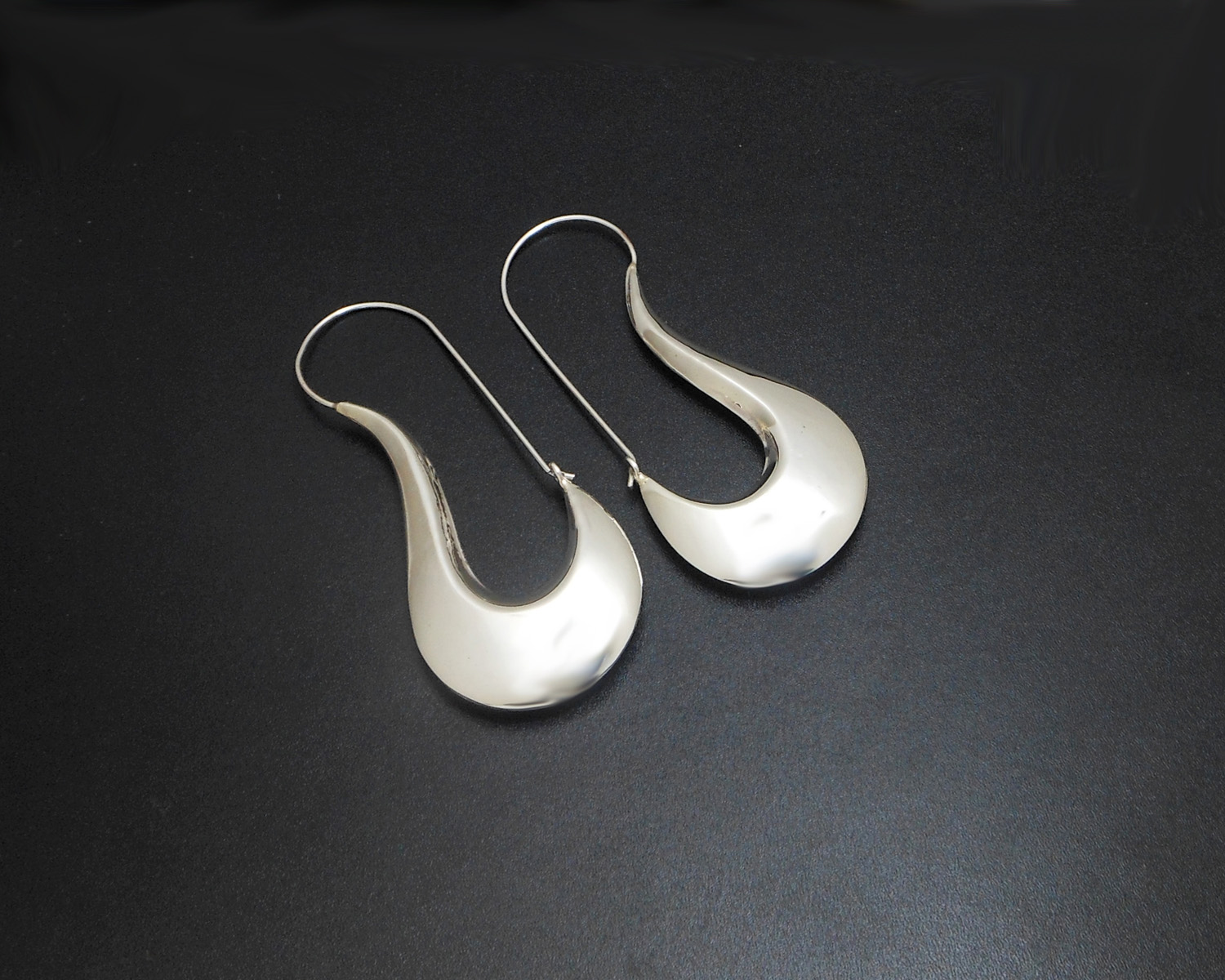 Handmade 81mm Large Puffy Pipe Dangle Earrings – 925 Sterling Silver Statement Jewelry - Image 6