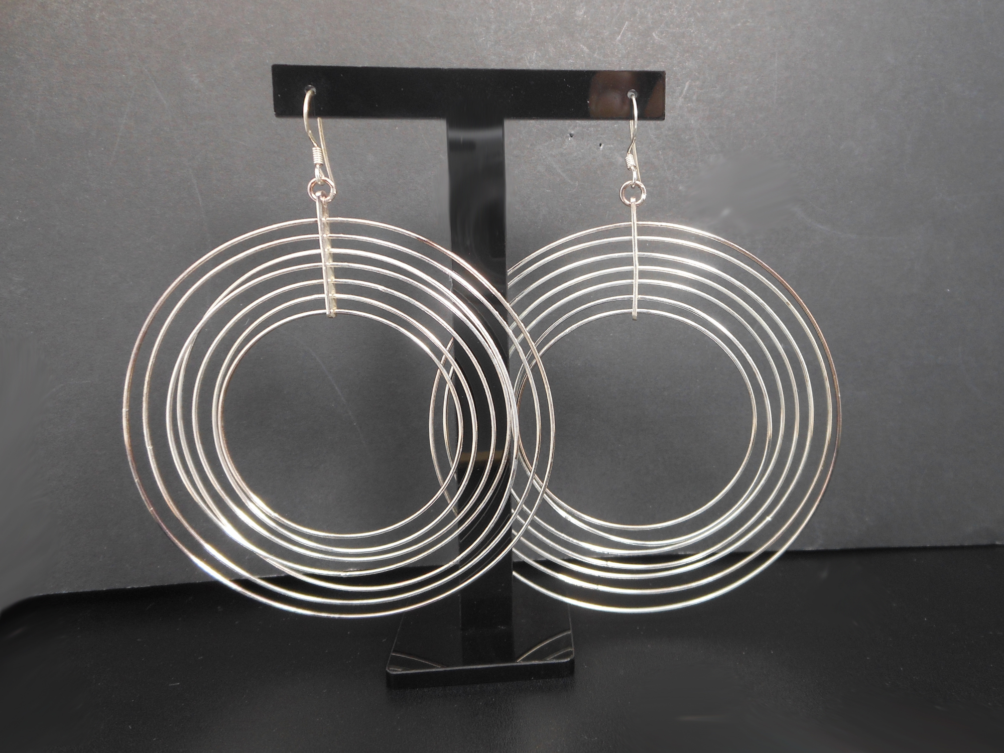 Handcrafted 925 Sterling Silver Multi-Layer Circle Dangle Earrings – Lightweight & Shiny - Image 8