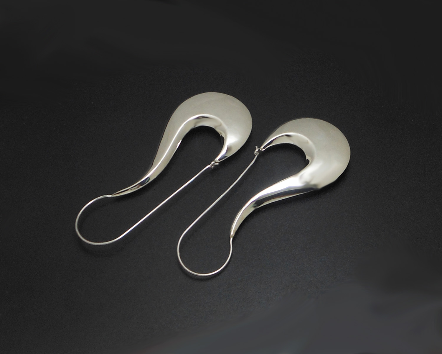 Handmade 81mm Large Puffy Pipe Dangle Earrings – 925 Sterling Silver Statement Jewelry - Image 7