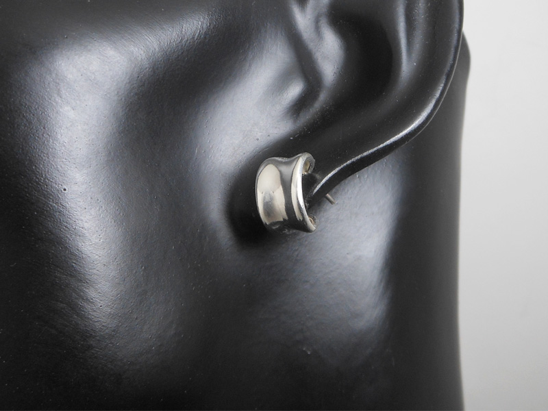 925 Sterling Silver Concave Hoop Stud Earrings – Handmade Geometric Jewelry - Image 8