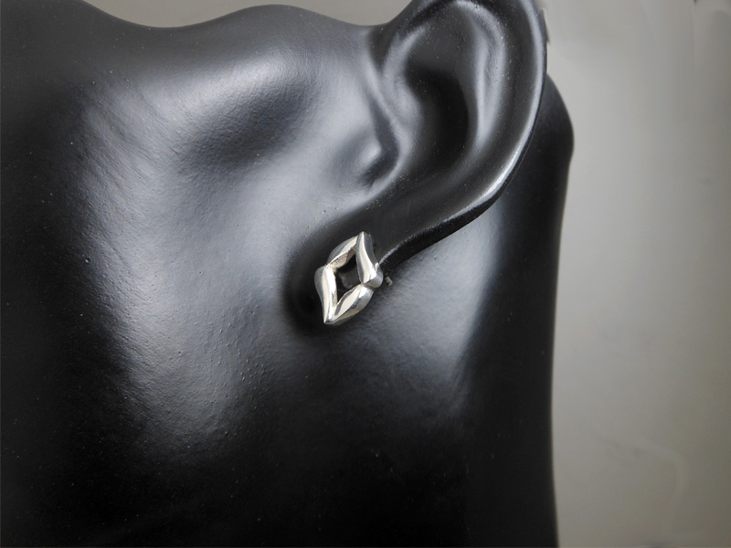 Minimalist 925 Sterling Silver Evil Eye Stud Earrings – Handmade Geometric Jewelry - Image 8