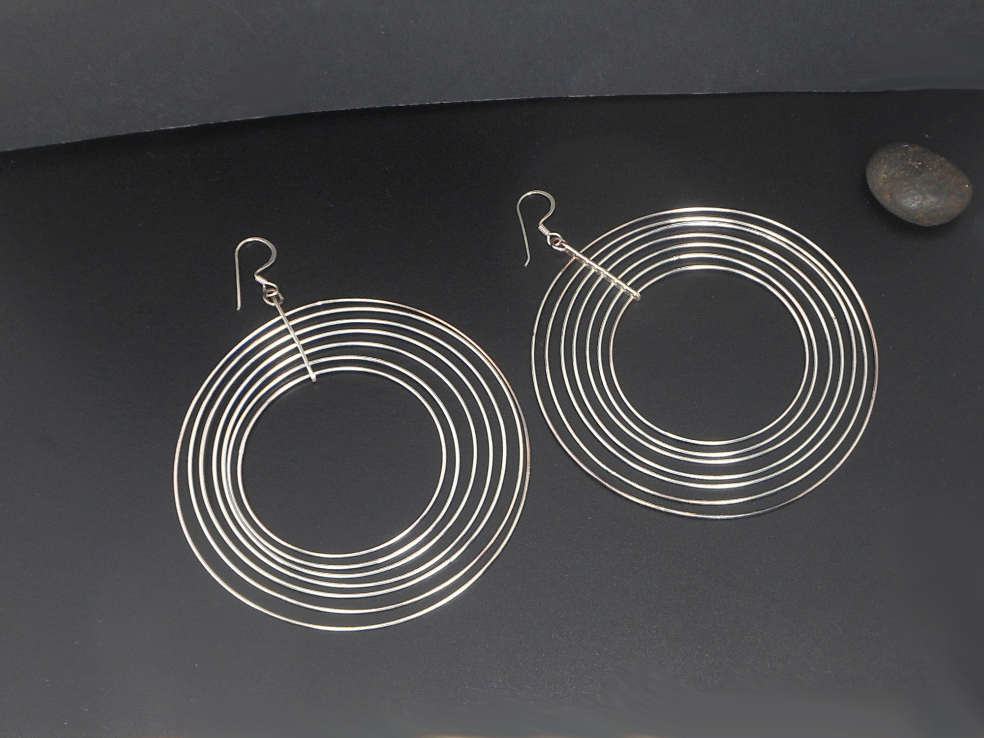 Handcrafted 925 Sterling Silver Multi-Layer Circle Dangle Earrings – Lightweight & Shiny - Image 9