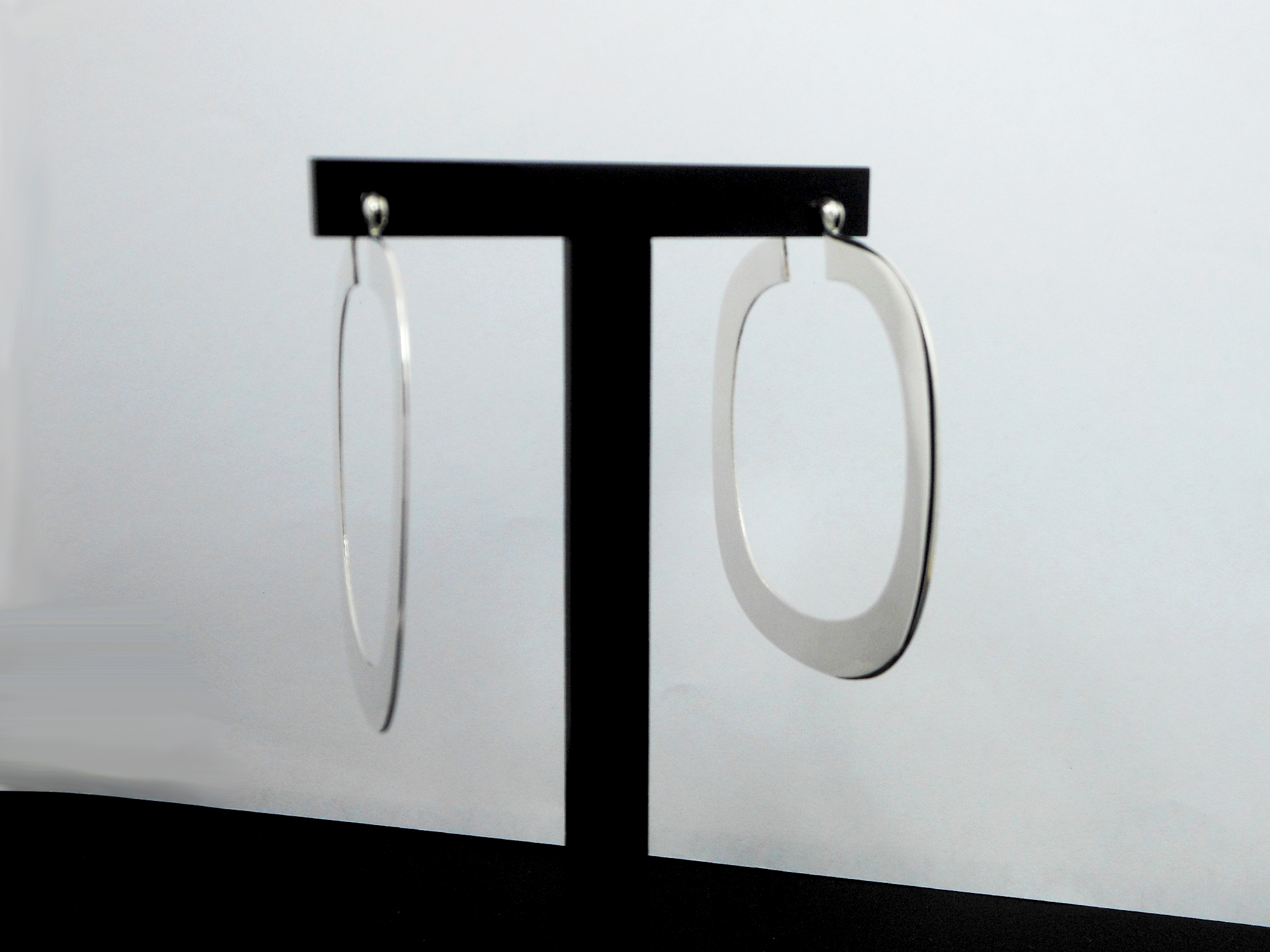 Handcrafted 50mm Flat Square Hoop Earrings – 925 Sterling Silver Women’s Jewelry - Image 8