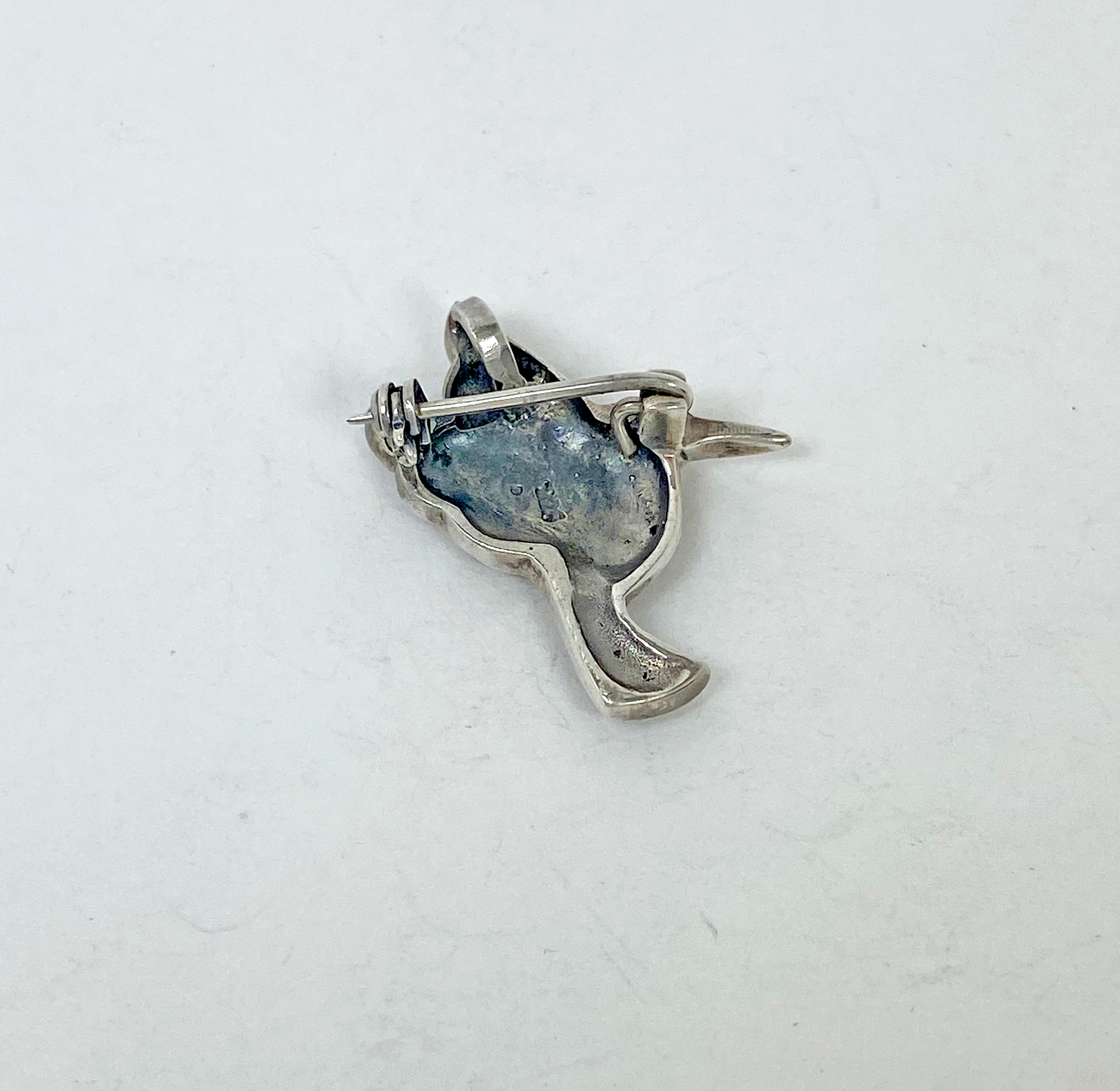 Sup Silver Marcasite Hummingbird Brooch 925 Sterling Silver, Handmade Bird Pendant Jewelry Gifts - Image 7