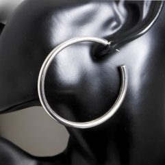 Handcrafted 60mm Large Round Tube Open Hoop Earrings – 925 Sterling Silver