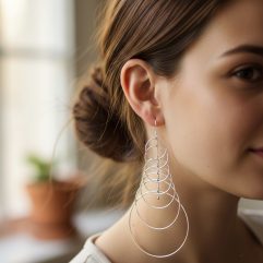Handmade Large Multi-Layer Hoop Drop Earrings β 925 Sterling Silver Jewelry