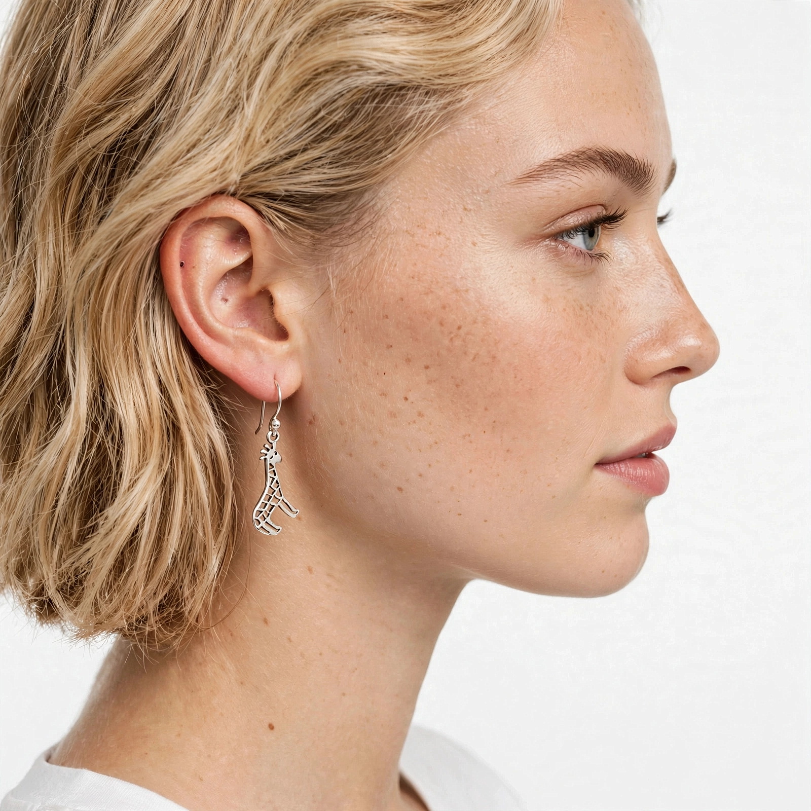 Cutout Giraffe Dangle Earrings 925 Sterling Silver | Handmade Girls Jewelry Gifts - Image 8