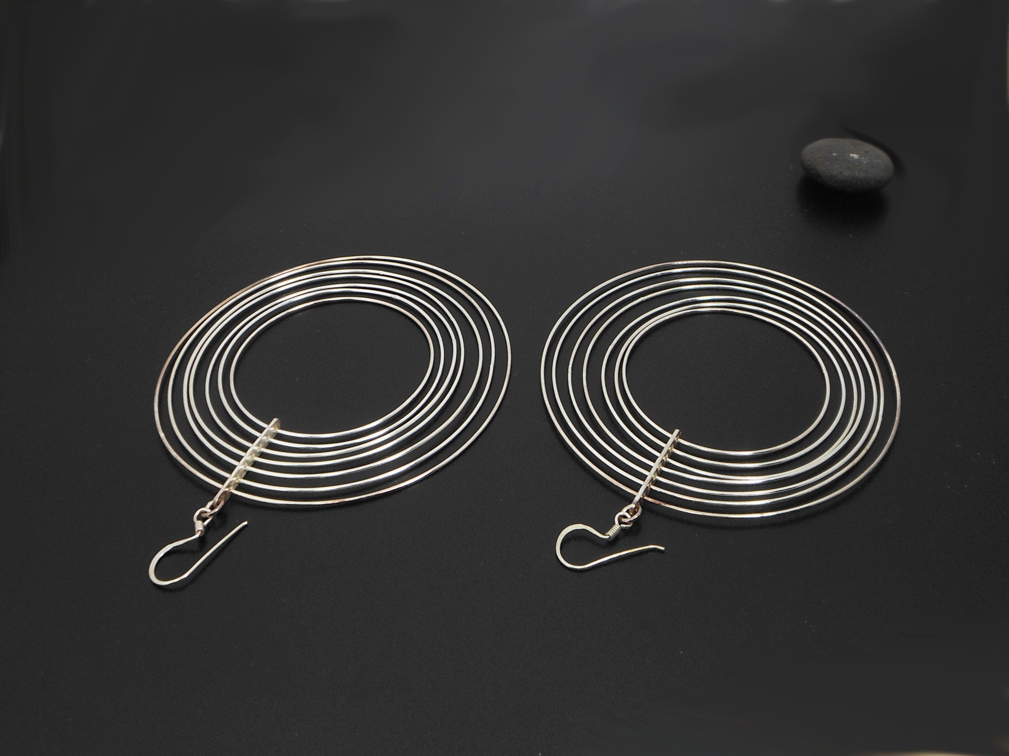 Handcrafted 925 Sterling Silver Multi-Layer Circle Dangle Earrings – Lightweight & Shiny - Image 10