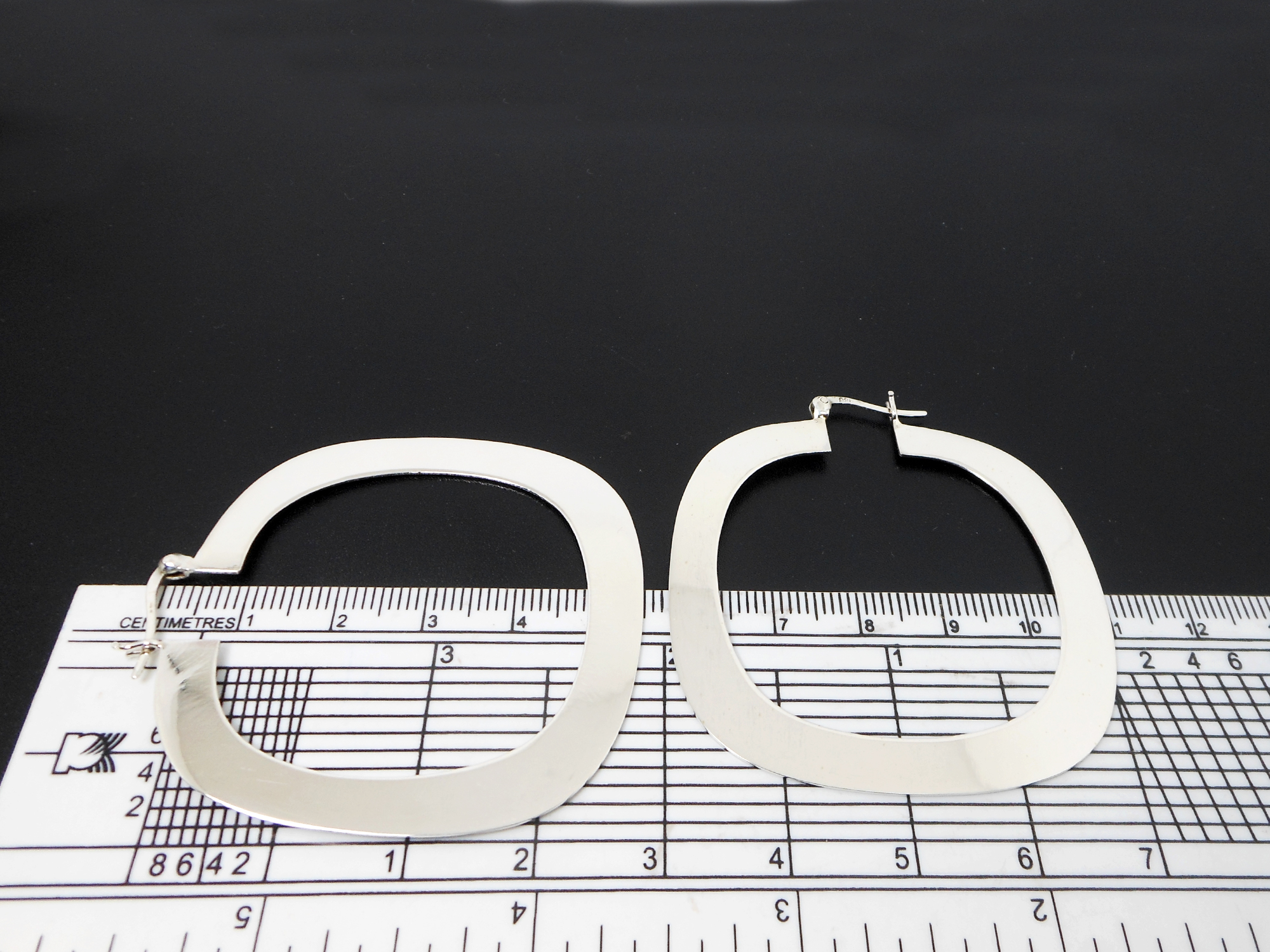 Handcrafted 50mm Flat Square Hoop Earrings – 925 Sterling Silver Women’s Jewelry - Image 9