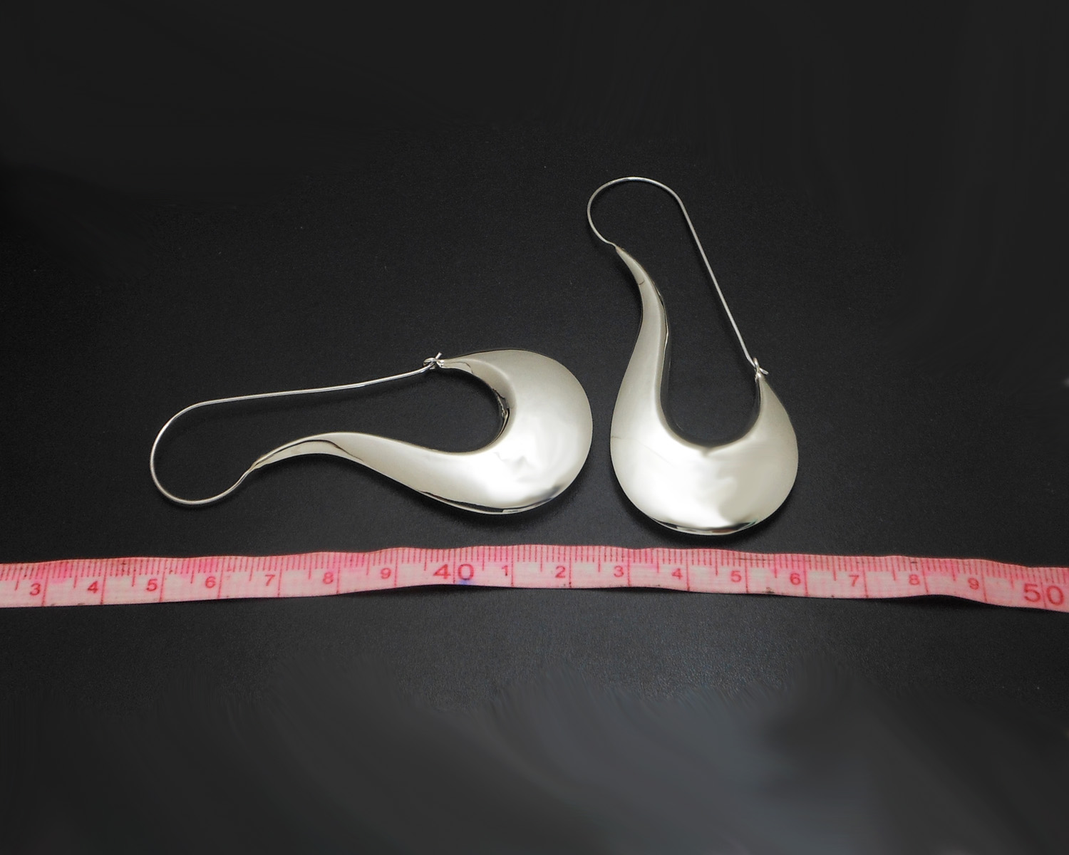 Handmade 81mm Large Puffy Pipe Dangle Earrings – 925 Sterling Silver Statement Jewelry - Image 9