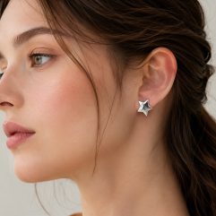 Chunky Star Stud Earrings β Handmade 925 Sterling Silver Christmas Jewelry Gifts