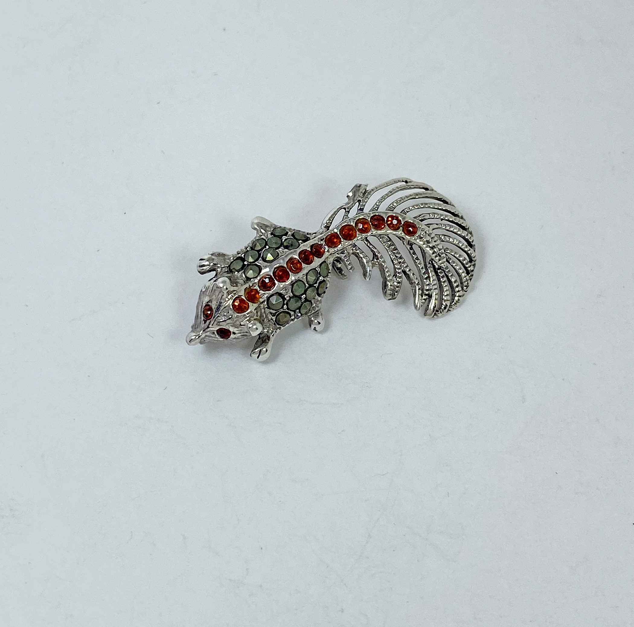 Minimalist Marcasite Squirrel Brooch 925 Sterling Silver, Handmade Animal Pin Jewelry Gifts - Image 7