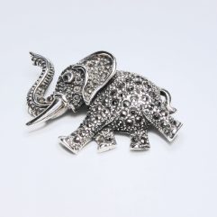 Sup Silver Marcasite Running Elephant Brooch 925 Sterling Silver, Handmade Jewlery Gifts For Her