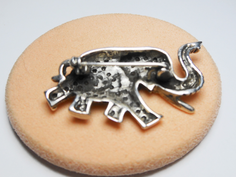 Sup Silver Marcasite Running Elephant Brooch 925 Sterling Silver, Handmade Jewlery Gifts For Her - Image 6