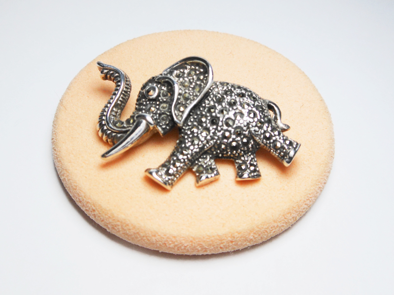 Sup Silver Marcasite Running Elephant Brooch 925 Sterling Silver, Handmade Jewlery Gifts For Her - Image 8