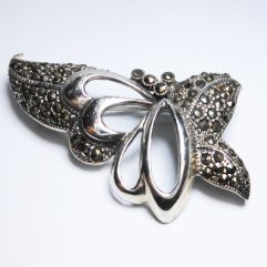 Sup Silver Marcasite Butterfly Brooch 925 Sterling Silver, Handmade Butterfly Pin Jewelry Gifts