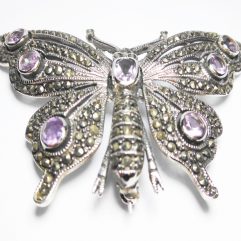 Movable Butterfly Pendant, Amethyst Brooch | Sup Silver
