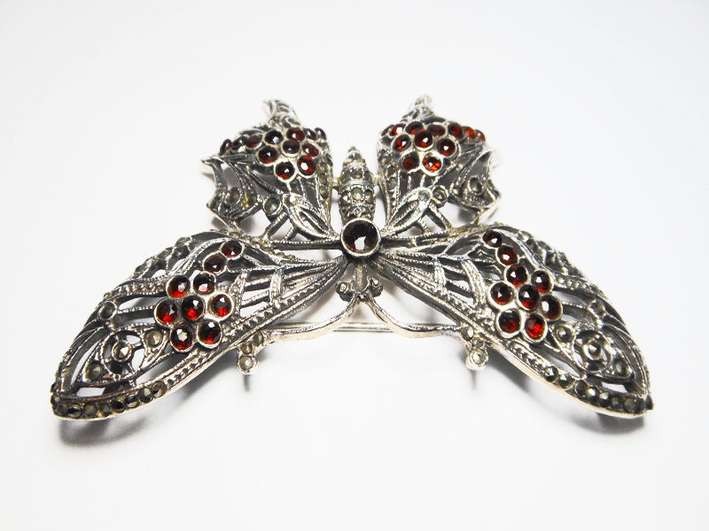 Garnet Butterfly Brooch, Large Silver Pendant | Sup Silver - Image 6