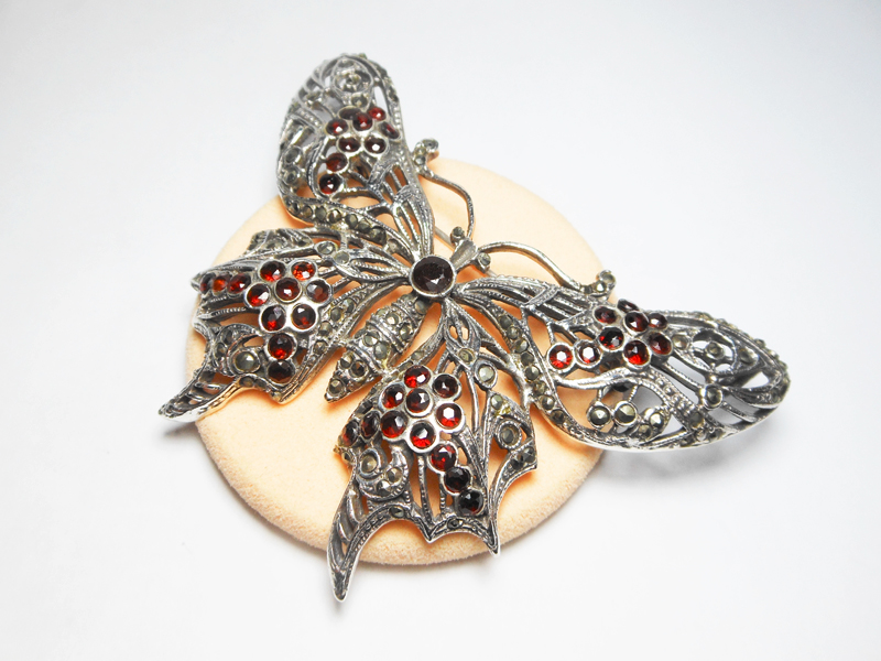 Garnet Butterfly Brooch, Large Silver Pendant | Sup Silver - Image 9