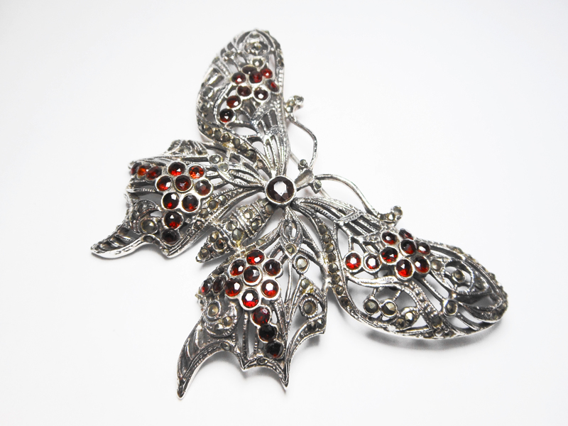 Garnet Butterfly Brooch, Large Silver Pendant | Sup Silver - Image 10