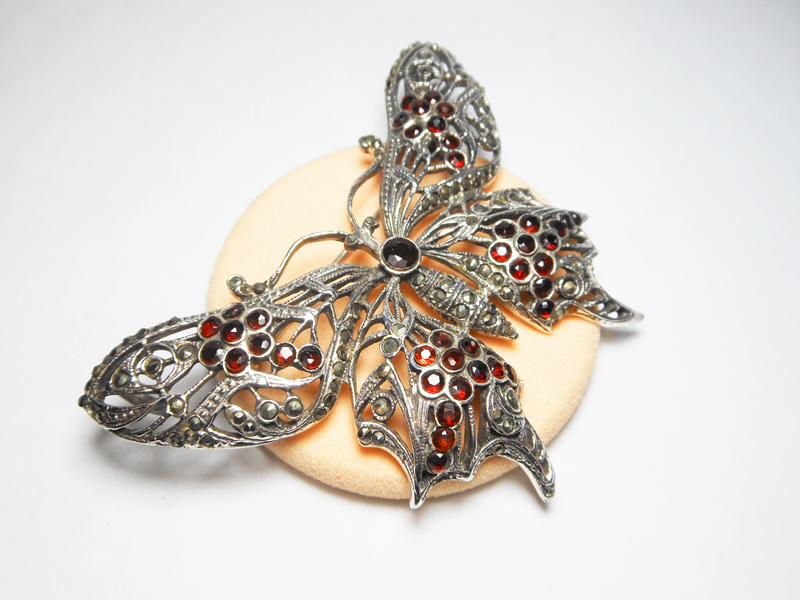 Garnet Butterfly Brooch, Large Silver Pendant | Sup Silver - Image 11