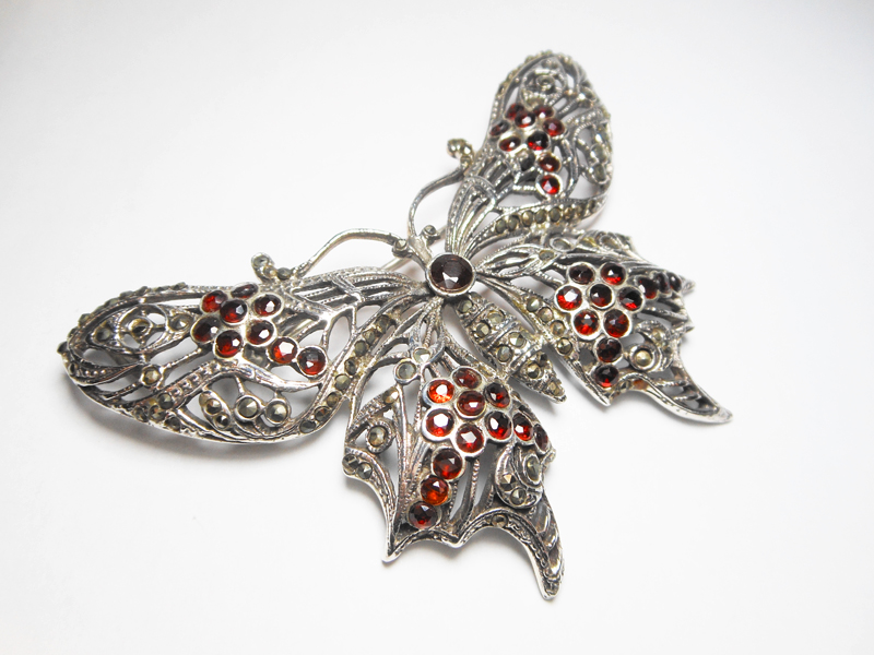 Garnet Butterfly Brooch, Large Silver Pendant | Sup Silver - Image 12
