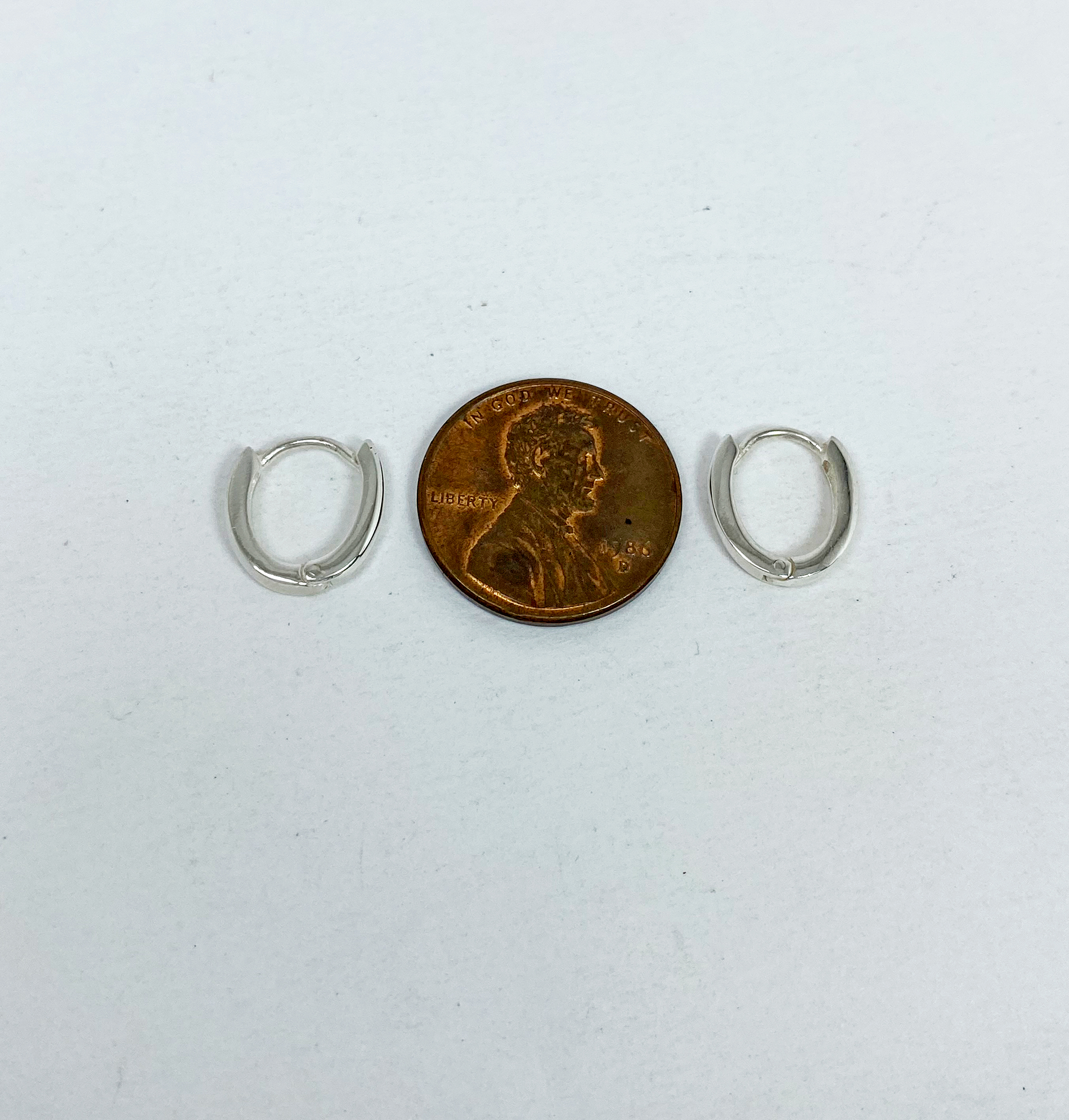 Oval Huggie Earrings – 925 Sterling Silver 2mm Wide Unisex Handmade Hoops - Image 5