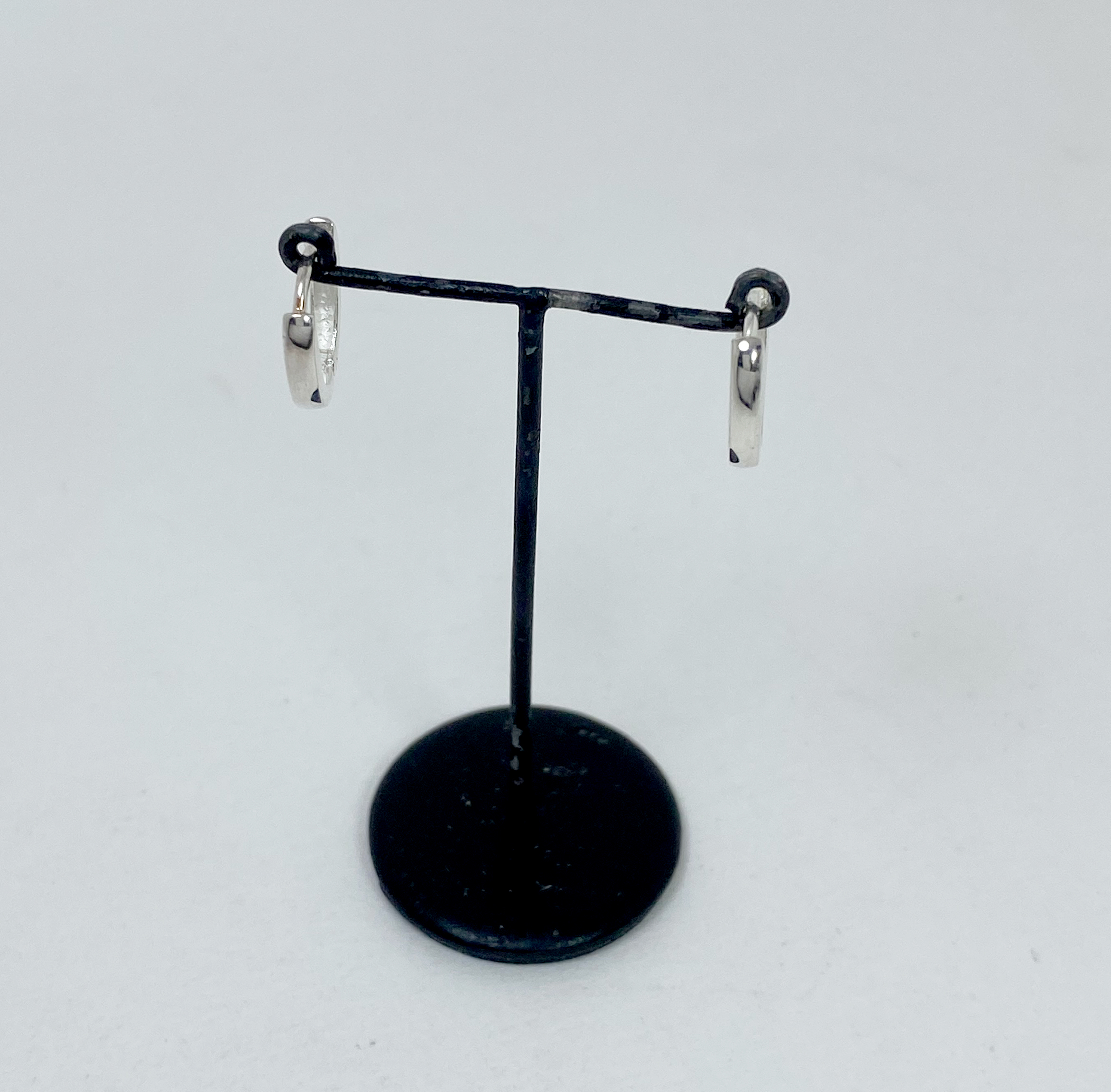 Oval Huggie Earrings – 925 Sterling Silver 2mm Wide Unisex Handmade Hoops - Image 14