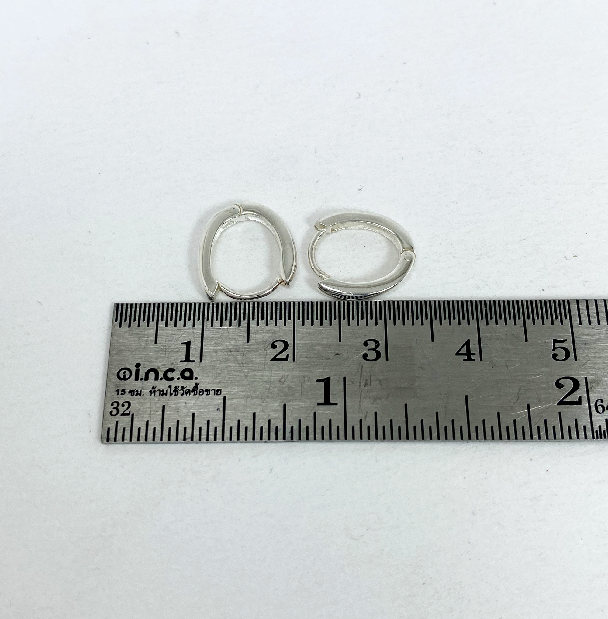 Oval Huggie Earrings – 925 Sterling Silver 2mm Wide Unisex Handmade Hoops - Image 6