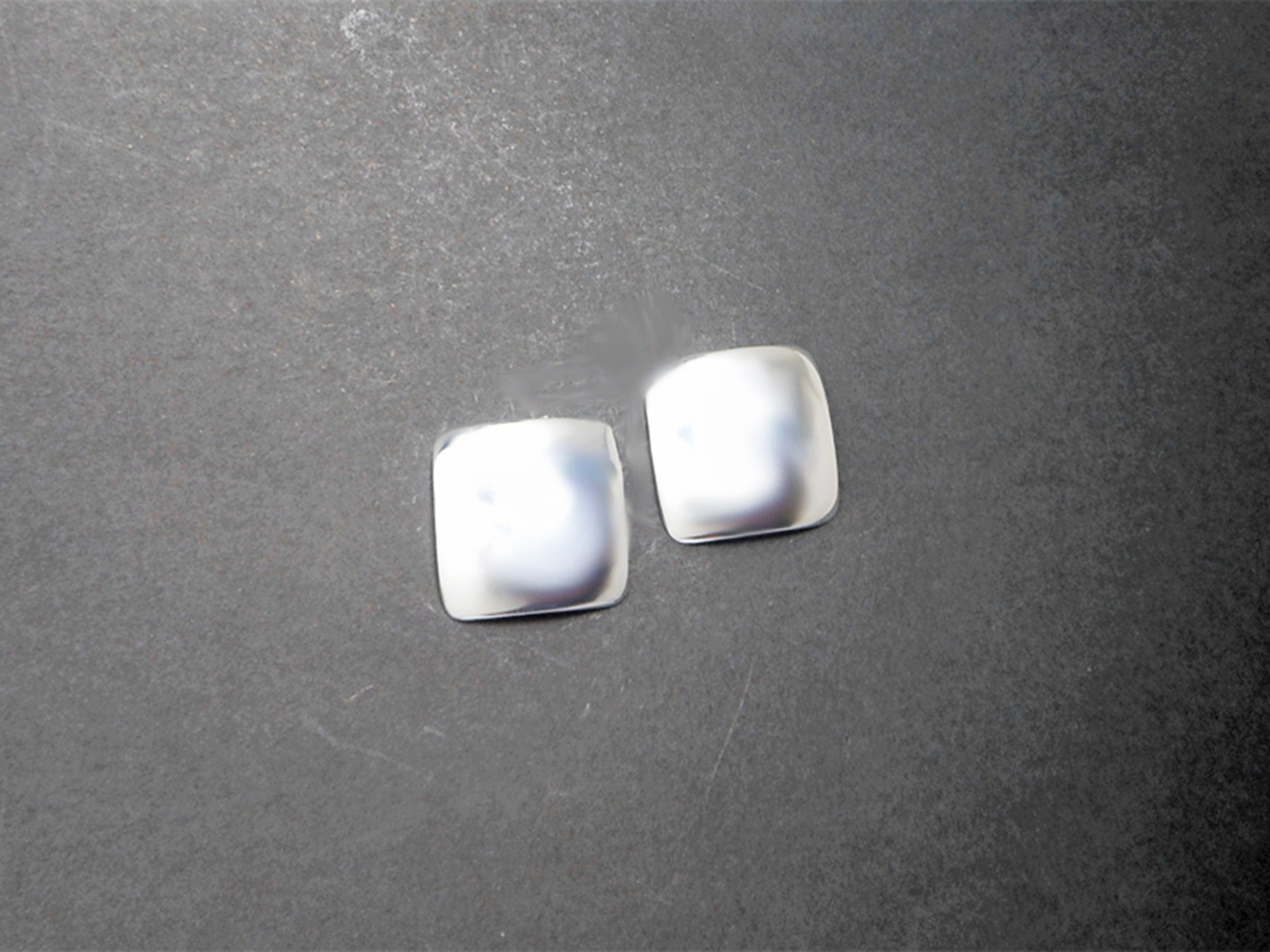 925 Sterling Silver Dome Square Stud Earrings – Handmade Geometric Jewelry - Image 2