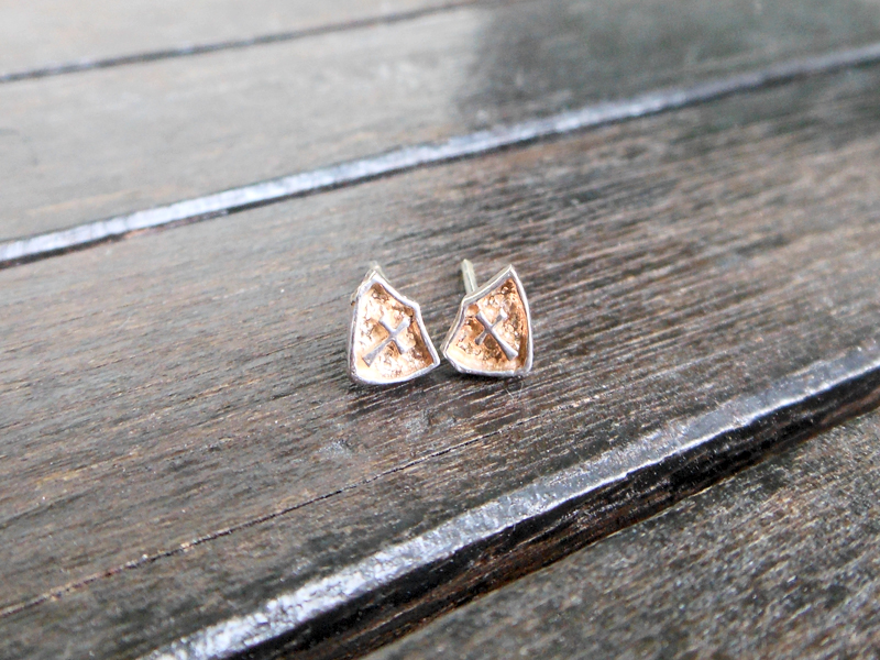 Handmade 925 Sterling Silver Cross Triangle Stud Earrings – Men's Minimalist Jewelry - Image 6