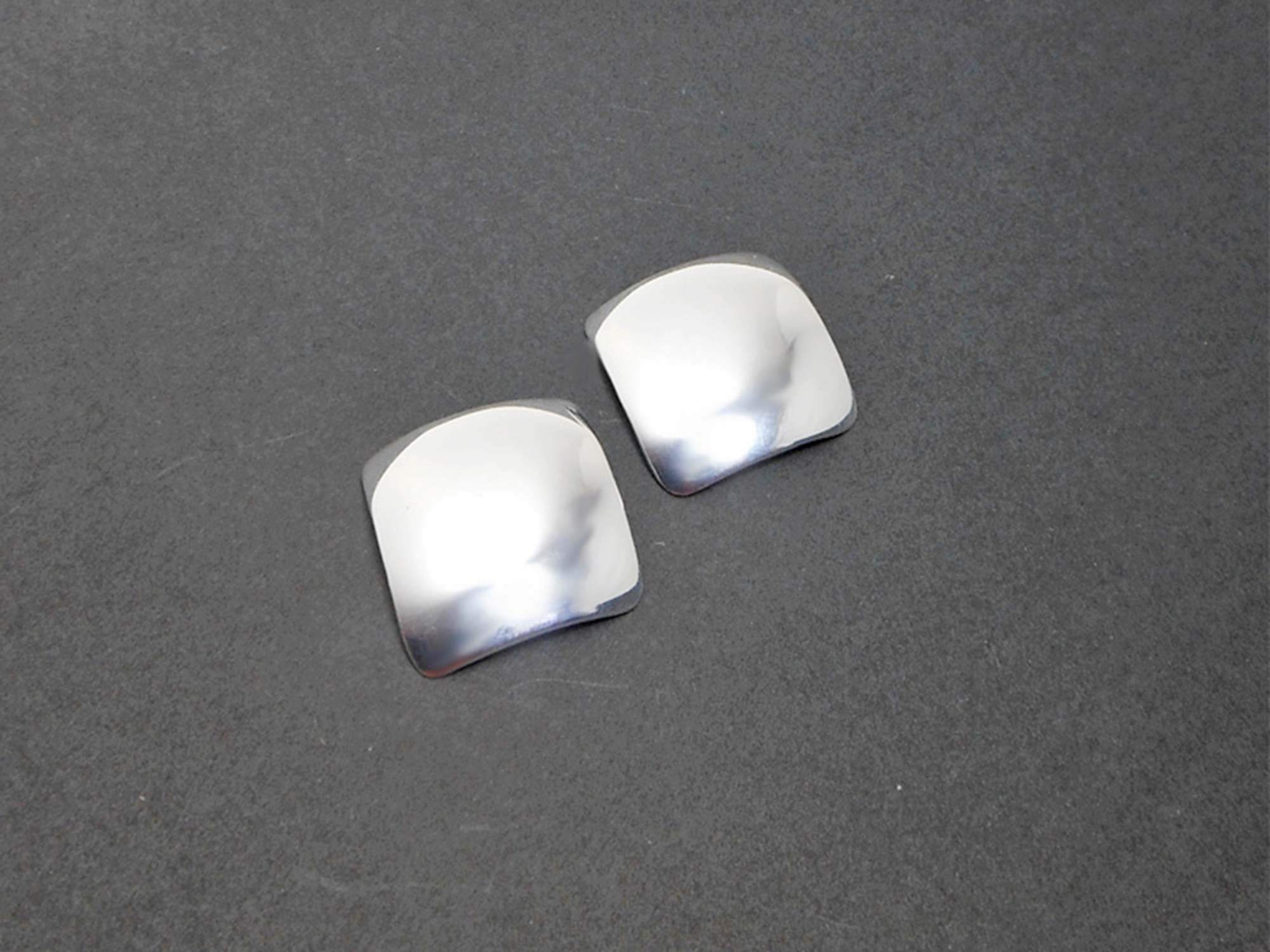 925 Sterling Silver Dome Square Stud Earrings – Handmade Geometric Jewelry - Image 3