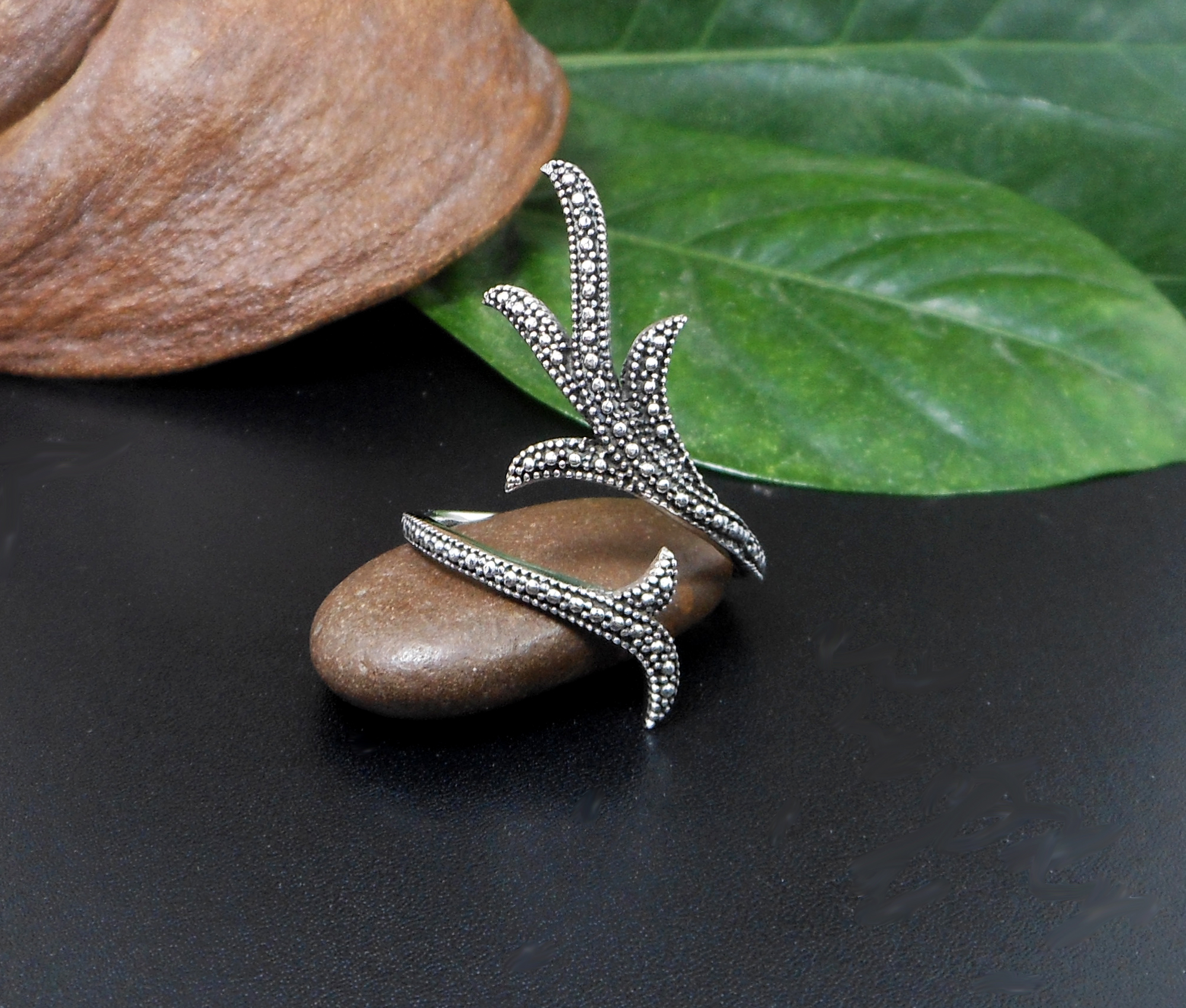 Handmade Leaf Branch Wrap Ring – 925 Sterling Silver Adjustable Statement Jewelry - Image 3