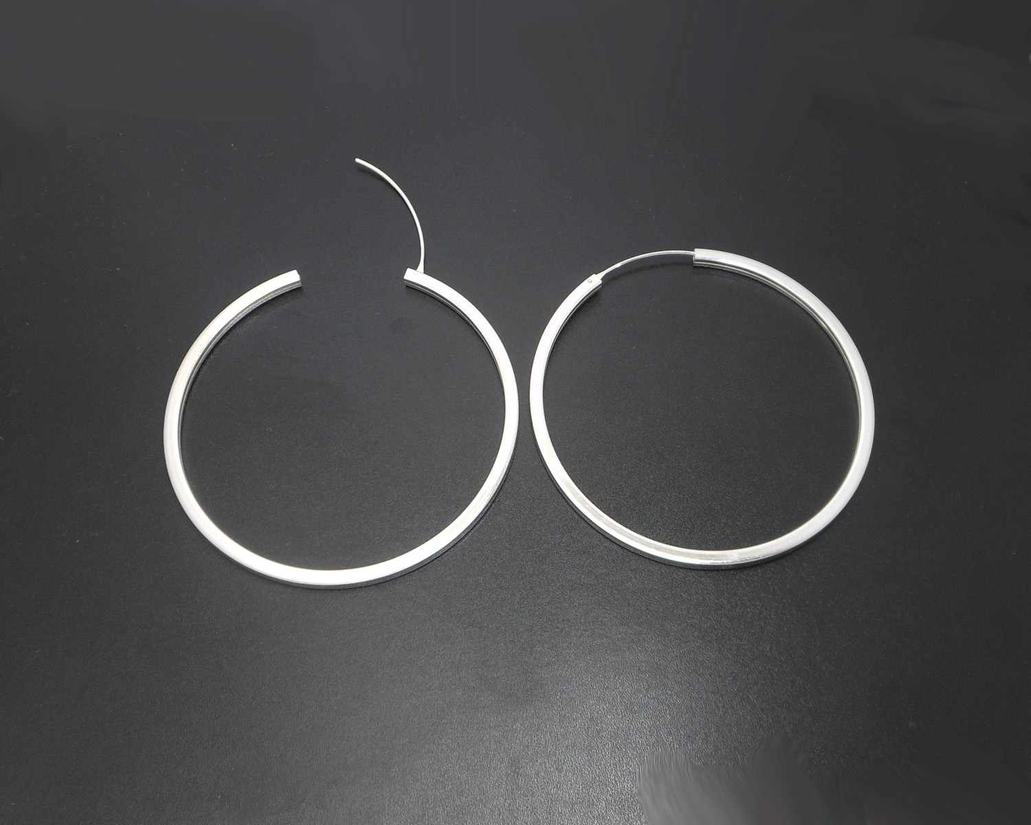 Handmade 65mm Square Tube Silver Hoop Earrings – Large Minimalist 925 Sterling Silver Jewelry - Image 12