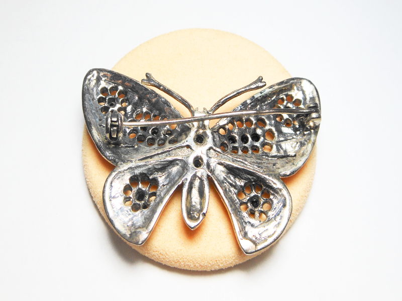 Onyx Butterfly Pin, Silver Marcasite Jewelry | Sup Silver - Image 9