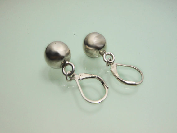 Ball Drop Earrings – 925 Sterling Silver Sphere Dangle Earrings (10mm, 12mm, 14mm) - Image 4