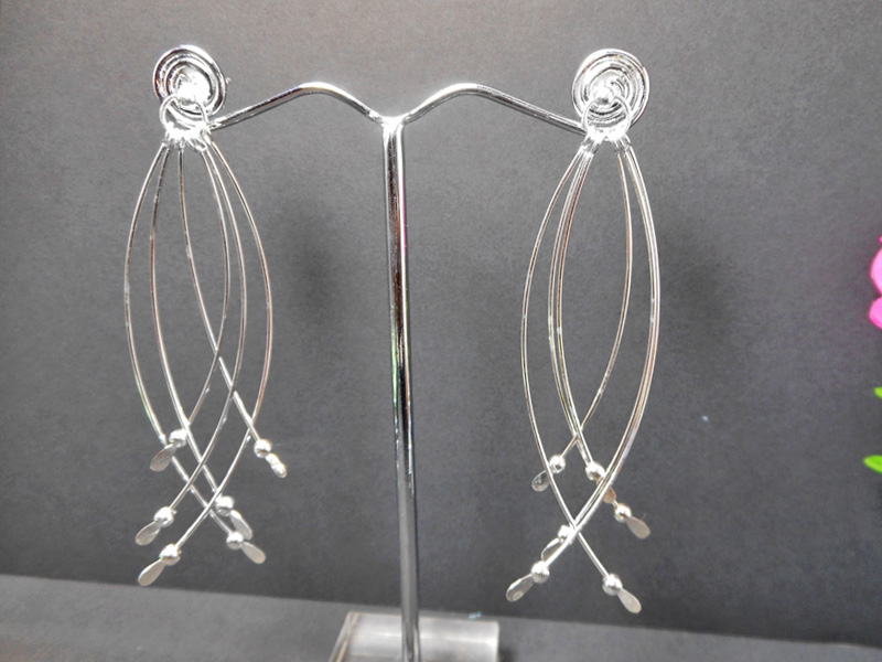 Multi Bar Dangle Earrings – Handcrafted 925 Sterling Silver Long Drop Earrings - Image 4