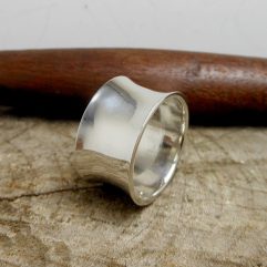 Wide Concave Ring, 925 Sterling Silver Band, Handmade Silver Ring, Unisex Statement Ring, Minimalist Wide Band, Solid Silver Jewelry, Architectural Silver Ring
