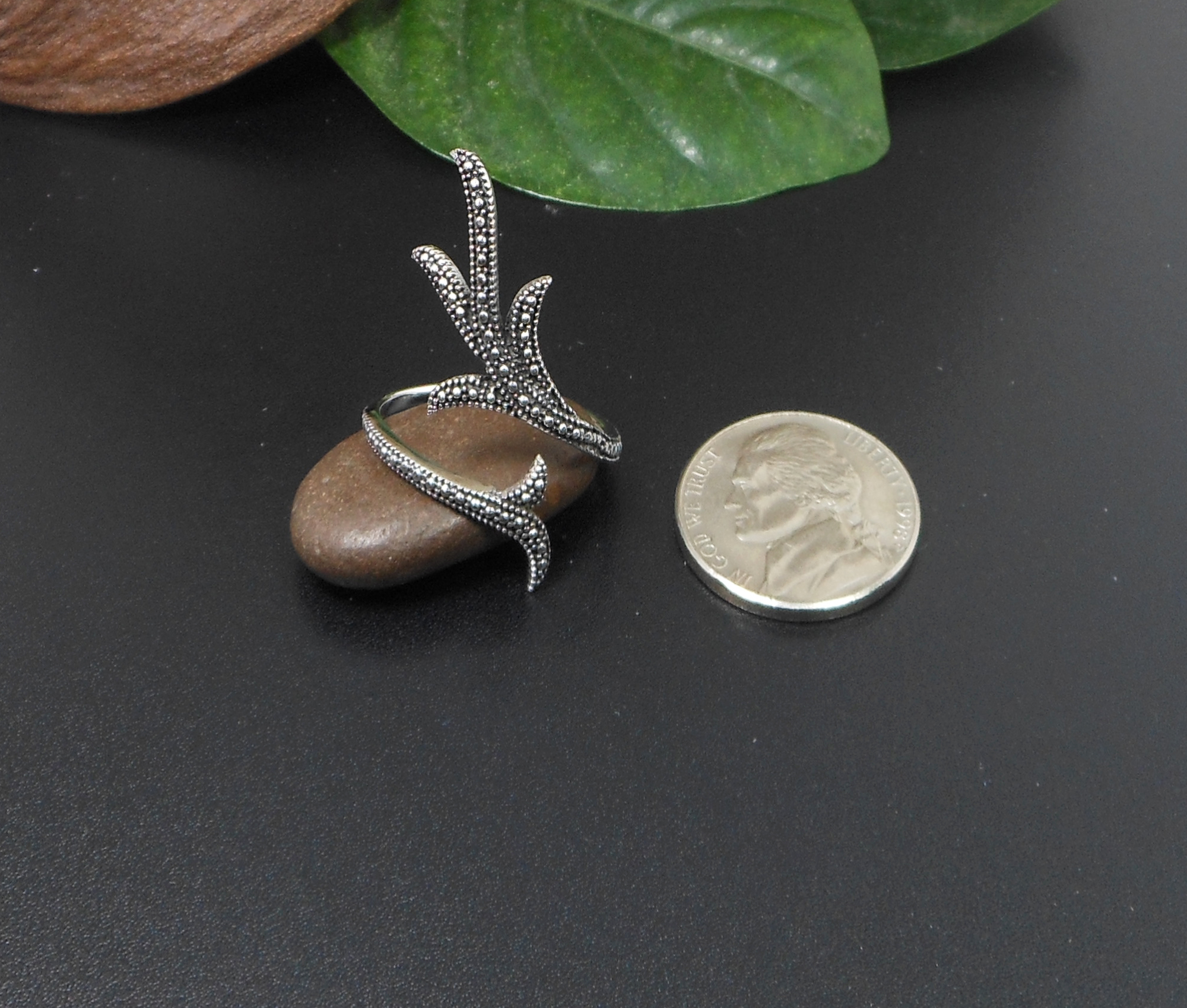 Handmade Leaf Branch Wrap Ring – 925 Sterling Silver Adjustable Statement Jewelry - Image 4
