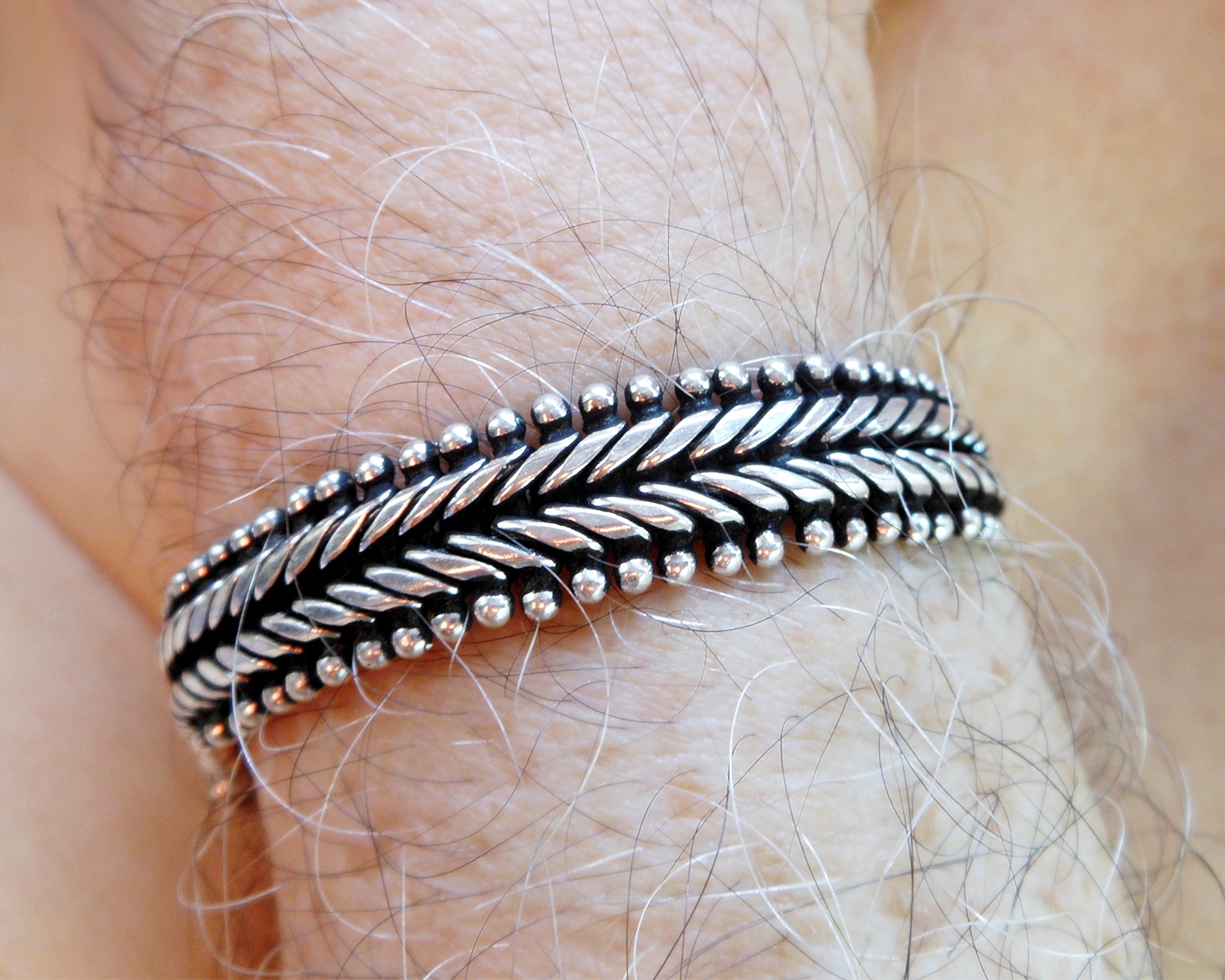 Handmade 925 Sterling Silver Centipede Link Chain Bracelet – Bold Unisex Artisan Jewelry - Image 3