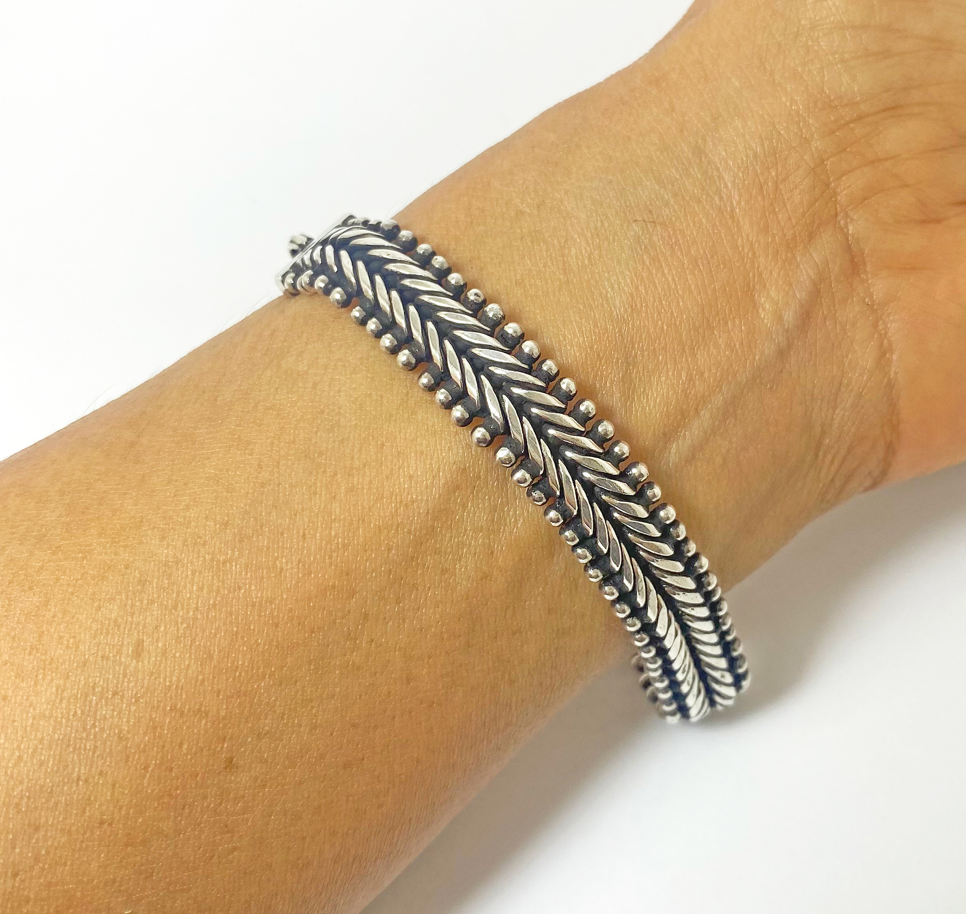 Handmade 925 Sterling Silver Centipede Link Chain Bracelet – Bold Unisex Artisan Jewelry - Image 12