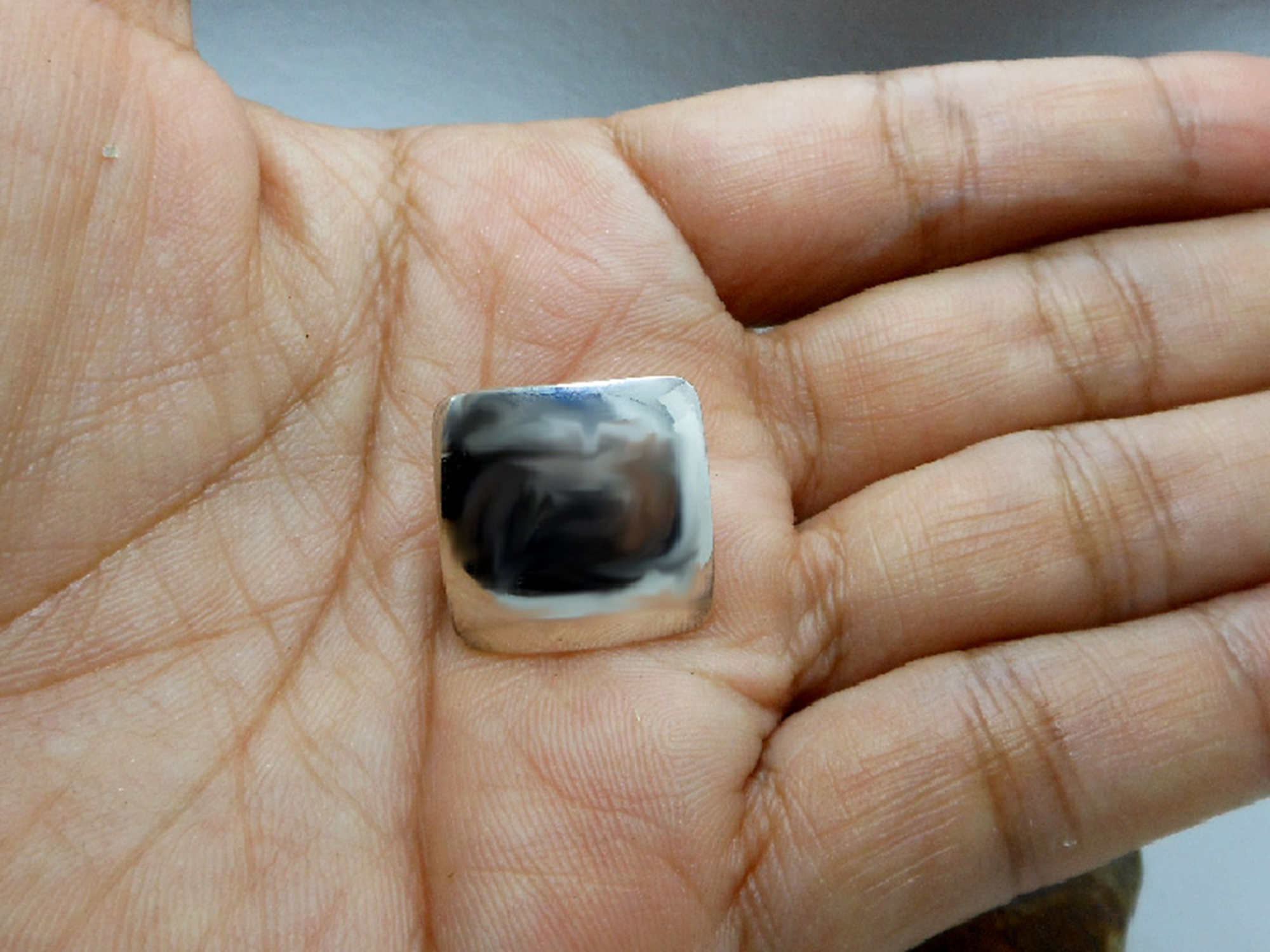 925 Sterling Silver Dome Square Stud Earrings – Handmade Geometric Jewelry - Image 5
