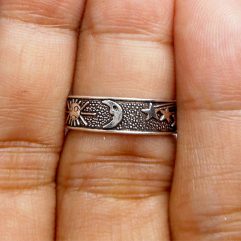 Sup Silver Star Moon Sun Adjustable Ring 925 Sterling Silver, Handmade Body Jewelry