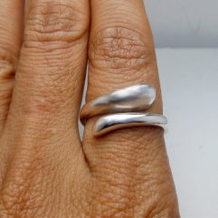 Sup Silver Adjustable Spiral Dome Ring 925 Sterling Silver, Handmade Women Wrap Ring