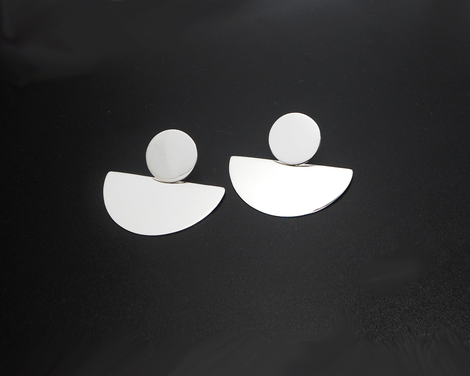 925 Sterling Silver Fan Dangle Stud Earrings – Geometric Half-Circle Jewelry - Image 6