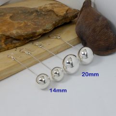 Long Dangle Ball Earrings – 925 Sterling Silver or 24K Gold Plated Handmade Drop Earrings