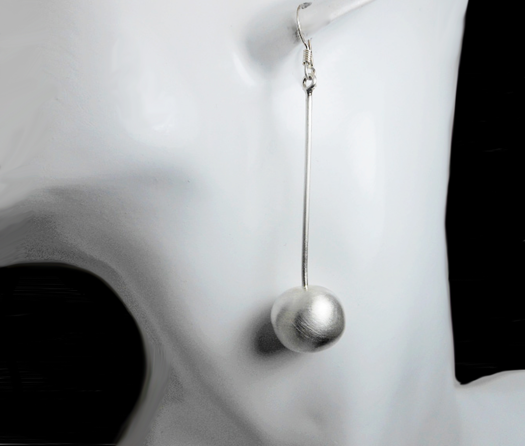 Long Dangle Ball Earrings – 925 Sterling Silver or 24K Gold Plated Handmade Drop Earrings - Image 18