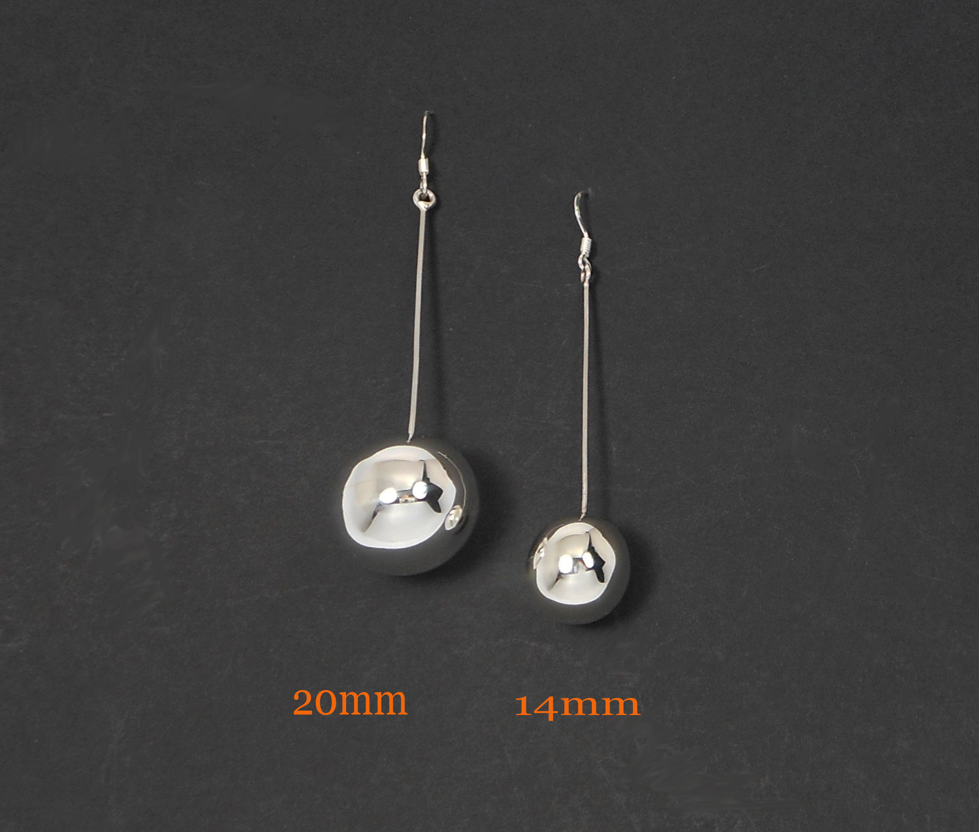 Long Dangle Ball Earrings – 925 Sterling Silver or 24K Gold Plated Handmade Drop Earrings - Image 19