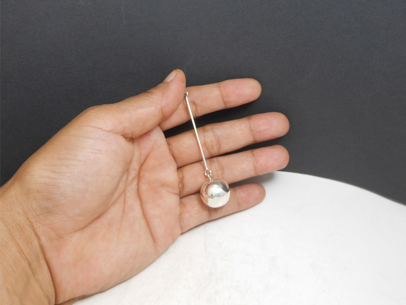 Long Dangle Earrings β 925 Sterling Silver 16mm Ball Drop Handmade Jewelry - Image 6